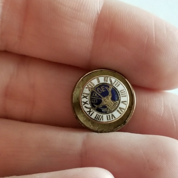 Relisted- -vintage Elks Lodge collar stud enamel gold tone - Picture 4 of 6